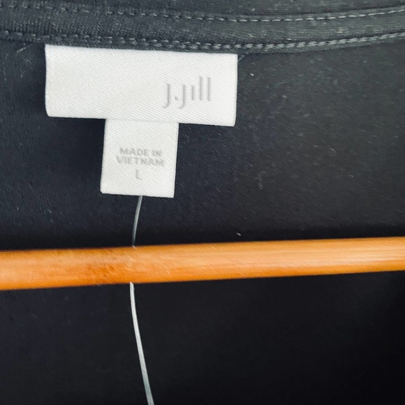 Worn Once!  J. Jill Pleated Drawstring Dress L J Jill Black Minimalist Lagenlook - Picture 7 of 9